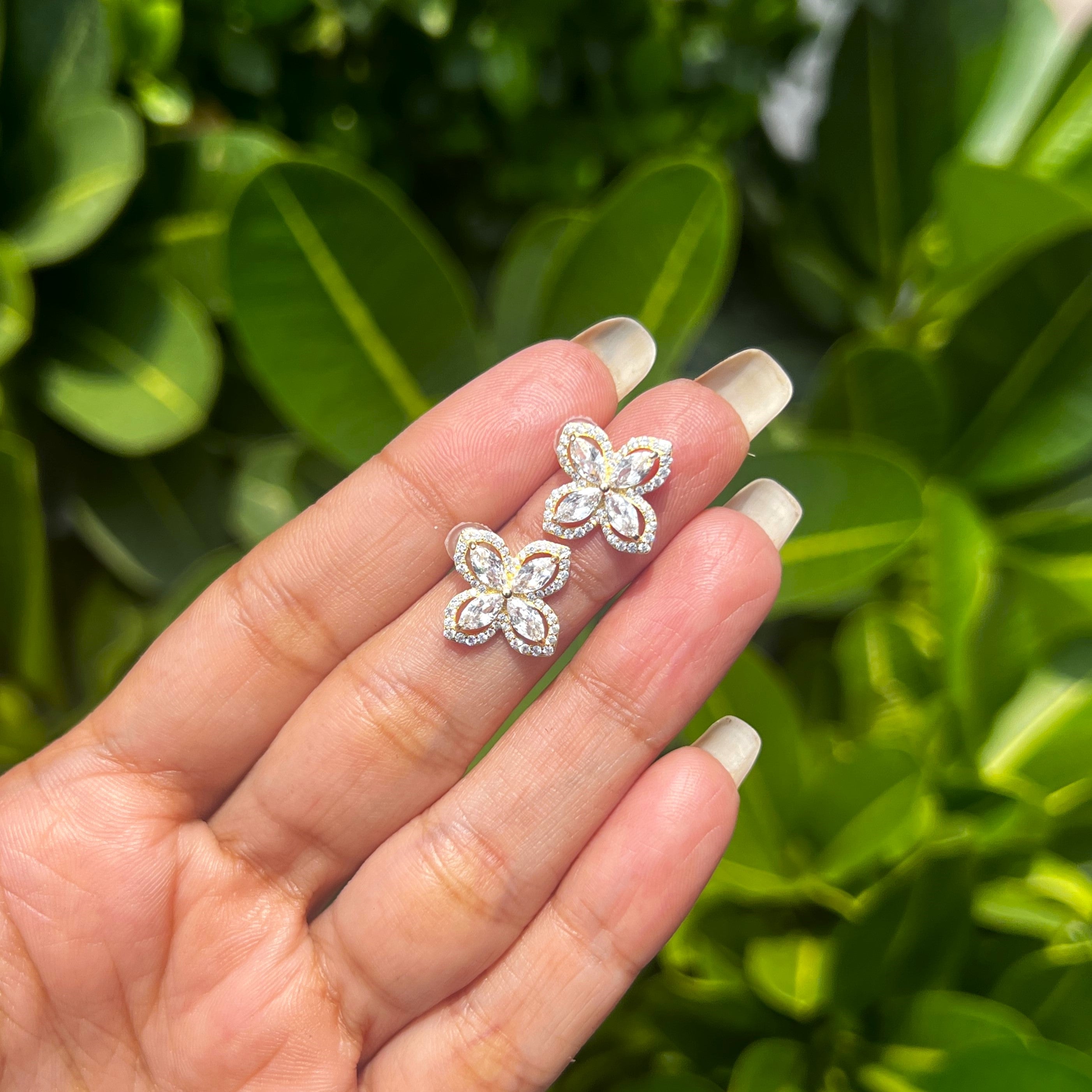 Flower Crystal Studs